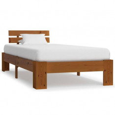 Cadru de pat, maro miere, 90 x 200 cm, lemn masiv de pin foto