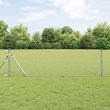 Set de St&acirc;lpi de Gard Argintiu 0.6 x 10 m Oțel galvanizat