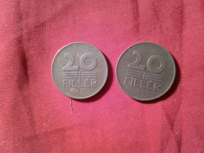 2 Monede 20 filler Ungaria 1946 si 1947 , bronz , cal. F.Buna foto