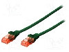 Patch cord Cat 6, U/UTP, conexiune 1:1, 2m, DIGITUS - DK-1617-020/G