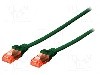 Cablu patch cord, Cat 6, lungime 0.5m, U/UTP, DIGITUS - DK-1617-005/G