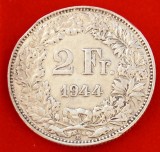 (A868) MONEDA DIN ARGINT ELVETIA - 2 FRANCS FRANCI 1944, Europa