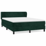 Cumpara ieftin Pat box spring cu saltea, verde inchis, 140x200 cm, catifea