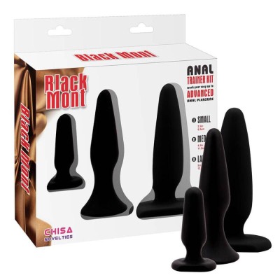 Set 3 Dopuri Anale Black Mont Anal Trainer Kit, Negru foto