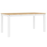 Cumpara ieftin Masa de sufragerie PANAMA, alb, 160x80x75 cm, lemn masiv pin