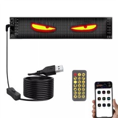 Panou Afisaj Matrix LED U37 Flexibil 374A 92 mm - Ochi Devil Eyes, Iluminare LED Auto Camion, RGB Multicolor, PlugPlay