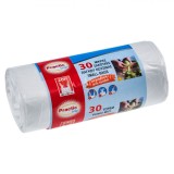 Saci Menajeri Practic Bags, Cu M&acirc;nere, Capacitate 20L, Alb, Set 30 Bucăți, Oem