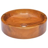 Cumpara ieftin Chiuvetă, &Phi;40x10 cm, lemn masiv de tec