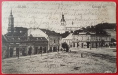 1925 - Zalau, piata Kossuth, vedere circulata (jud. Salaj) foto