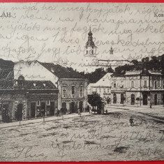 1925 - Zalău, piata Kossuth, vedere circulata (jud. Salaj)