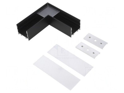 Conector 90&amp;deg; Aluminiu Anodat Negru VARIO30-02 foto