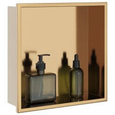 Gossi nisa de dus, auriu periat, 32x32x9 cm, otel inoxidabil