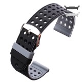Curea silicon cu doua fete compatibila Samsung Galaxy Watch8 44mm, Negru/Gri