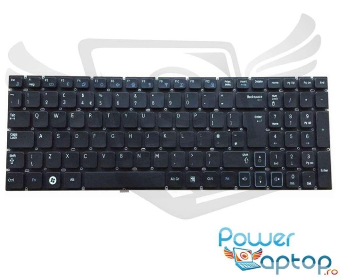 Tastatura Samsung NP RV520 layout UK fara rama enter mare, RV509 layout UK fara rama enter mare, RV511 layout