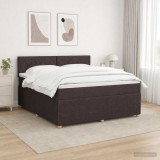 Cumpara ieftin Pat boxspring cu saltea Maro inchis 160 x 200 cm Tesatura