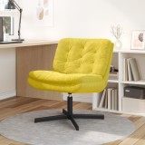 vidaXL Scaun Relaxant Rotativ cu pernă Altele Manual Galben 63 x 75 x 76 cm Catifea