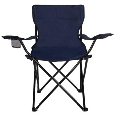 Scaun pliabil camping sau pescuit Sersimo, cu suport pahar, albastru inchis Household NewTrend