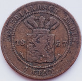 2287 Indiile de Est Olandeze 1 cent 1857 Willem III / Wilhelmina km 307, Asia