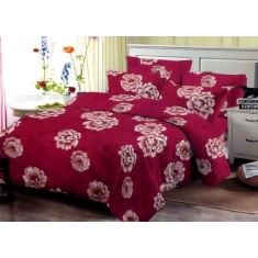 Lenjerie de pat pentru o persoana cu husa de perna dreptunghiulara, Emma, bumbac mercerizat, multicolor