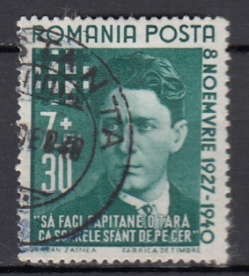ROMANIA 1940 LP 142 I MISCAREA LEGIONARA IN ROMANIA CODREANU STAMPILAT foto