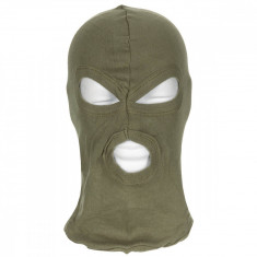 Cagula Subtire si Elastica, Bumbac, Adult Balaclava "3 gauri" Green MFH 10901B