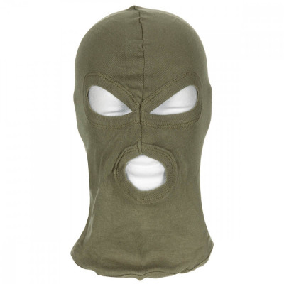 Cagula Subtire si Elastica, Bumbac, Adult Balaclava &amp;quot;3 gauri&amp;quot; Green MFH 10901B foto