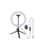 Lampa circulara Well 10&quot; cu trepied masa telecomanda