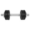 Gantera 8Kg DHS Fitness, Set 6 Discuri, Negru-Argintiu, Bara 35cm, Otel, Filetata, Ultimate FactoryBikes
