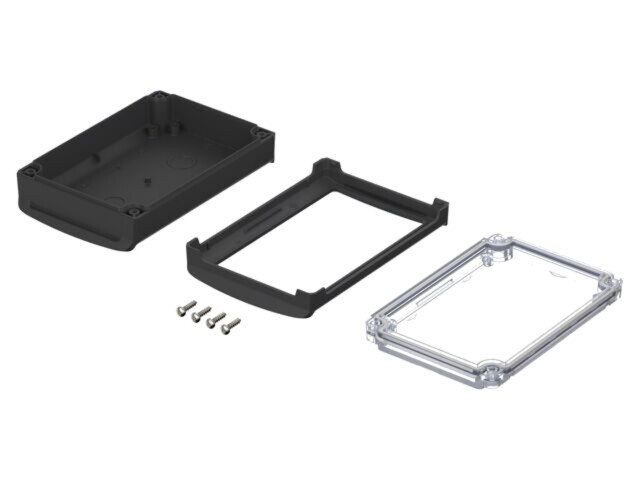 Carcasă desktop BOPLA BoVersa policarbonat 80x125x42mm IP68 neagră transparentă