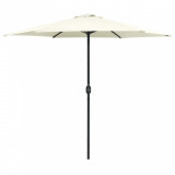 Umbrelă de soare cu st&acirc;lp aluminiu, alb nisipiu, 270 x 246 cm, vidaXL