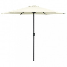 Umbrelă de soare cu stâlp aluminiu, alb nisipiu, 270 x 246 cm