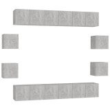Cumpara ieftin Set de dulapuri TV, 10 piese, gri beton, lemn prelucrat