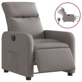 Fotoliu rabatabil electric, gri taupe, material textil