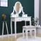 Set masa de toaleta 140x80x40 cm, oglinda si scaun incluse, 5 sertare