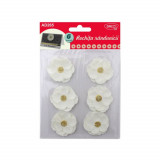 Set Rochita Randunicii Daco, 6 Flori, 3.7 cm, Hartie Alba