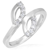 Inel de logodnă din oțel - două lacrimi, zirconii mici - Marime inel: 49