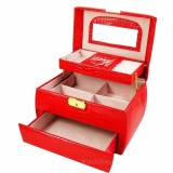 Cumpara ieftin Caseta Bijuterii Piele Ecologica Rosie / Maro / Visinie RITA WZ633