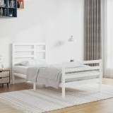 Cumpara ieftin Cadru de pat, alb, 90x200 cm, lemn masiv