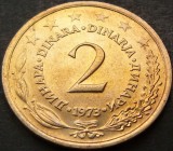 Cumpara ieftin Moneda 2 DINARI / DINARA - RSF YUGOSLAVIA, anul 1973 * cod 1521 = UNC, Europa