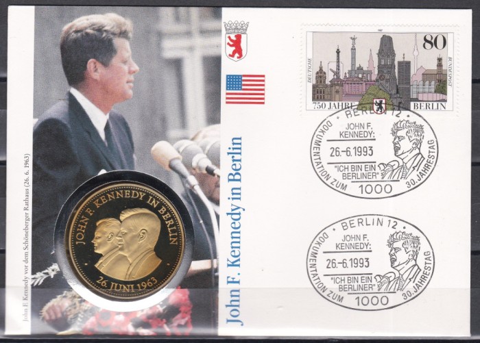 Germania 1993 - John F. Kennedy la Berlin, FDC NUMIS