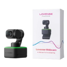 Lovense Camera Web AI pentru Streaming, 4K, HDR, 4x Zoom, Negru