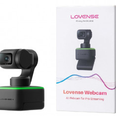 Lovense Camera Web AI pentru Streaming, 4K, HDR, 4x Zoom, Negru