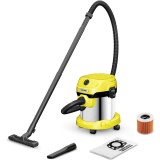 Aspirator umed-uscat Karcher WD 2 PLUS S V-15/4/18/C (YSY), 1.628-054.0, Aspirare umeda si uscata, Recipient de 15L din otel inoxidabil, Furtun de 1.8