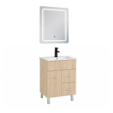 Mobilier de baie complet Leziter Neo Vision 60, sonoma, cu oglinda LED