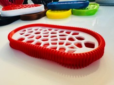 Savoniera 3D, model Wave, Rosu/Alb