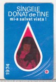 bnk cld Calendar de buzunar - 1974 - Centrul hematologie Bucuresti
