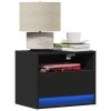 Gossi noptiere montate pe perete cu lumini led, 2 buc., negru