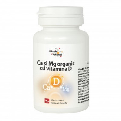 Calciu si Magneziu Organic cu Vitamina D Dacia Plant 60cpr foto