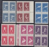 ROMANIA 1960 LP 499 JOCURILE OLIMPICE ROMA II SERIA IN BLOCURI DE 4 TIMBRE MNH, Nestampilat