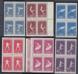 ROMANIA 1960 LP 499 JOCURILE OLIMPICE ROMA II BLOCURI DE 4 TIMBRE MNH, Nestampilat